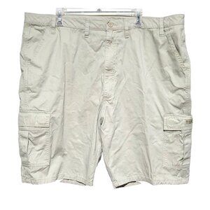 Wrangler Cargo Shorts 44 Men's Khaki 100% Cotton 6 Pockets 10" Inseam
